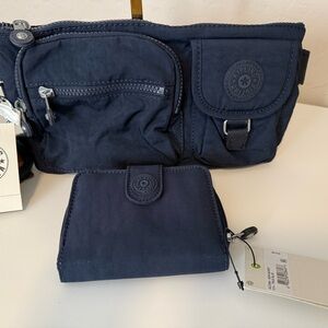 BNWT Kipling Navy Crossbody Bag and Wallet Set